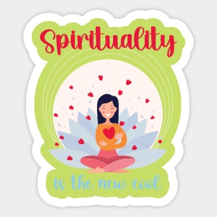 Spirituality is the new cool, meditating hearts Sticker